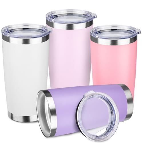 4 Pack 20oz Stainless Steel Travel Coffee Tumbler