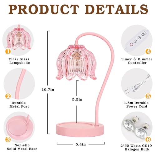 Flower Candle Warmer Lamp with Timer