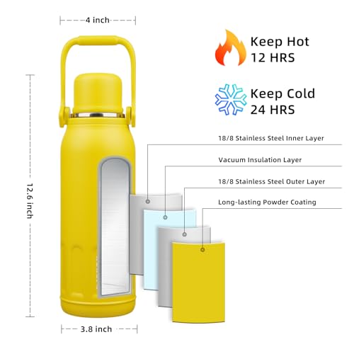 Stainless Steel Insulated Bottle with Handle & Strap