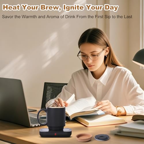 Coffee Mug Warmer & Mug Set for Desk