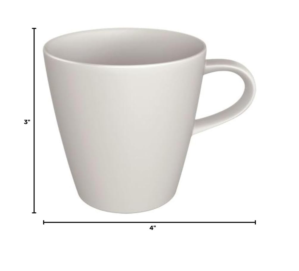 Compact 7.5 oz white porcelain coffee cup