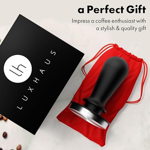 58mm Calibrated Level Tamper for Espresso Machine with Spring Loaded 100% Flat Stainless Steel Base