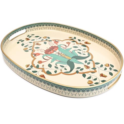Oval Plastic Serving Tray with Handles