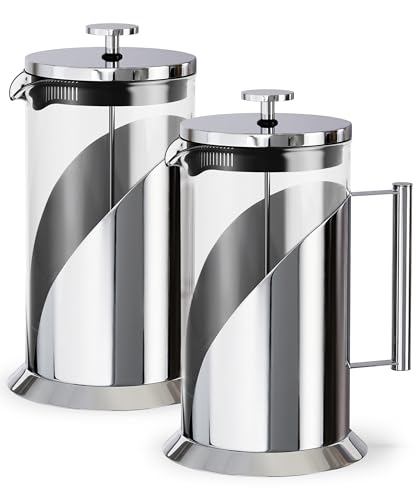 Stainless Steel French Press Coffee Maker 34 oz (2 Count)