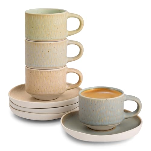 Espresso Mug and Saucer Set (4 Count)
