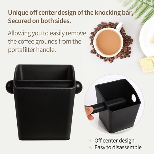 Knock Box Square High Sidewall Design Espresso Knock Box Shock