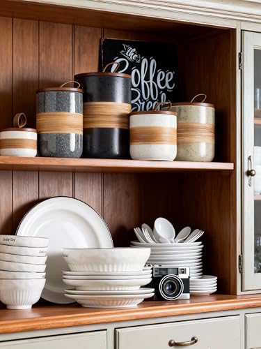 Coffee Container with Lid for Countertop Ceramic Jar for Coffee Bar