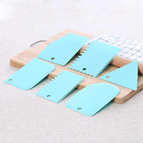 6pcs Cake Scraper Decorating Comb and Icing Smoother Reusable Bread Cream Pizza Cutter