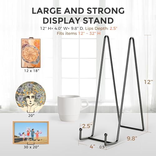 12 Inch Plate Stands for Large Heavy Duty Display (2 Count)