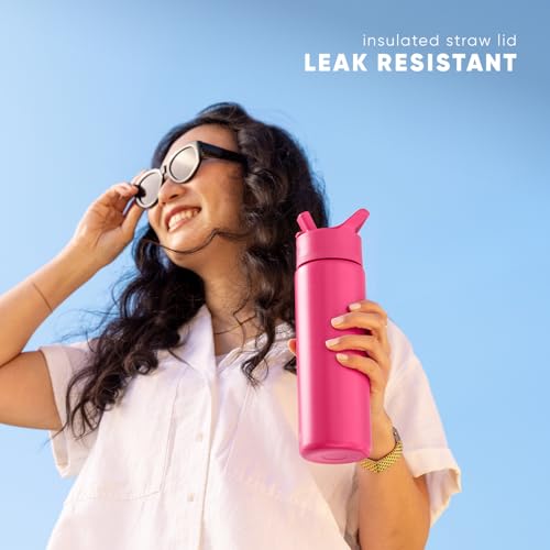 Insulated Water Bottle with Straw