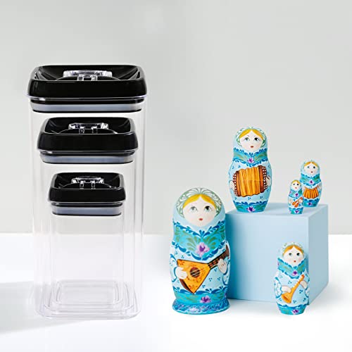 Flip Tite Acrylic Food Storage Container with Lid 6” XL Air Tight Ring Seal Flip Lock (3 Count)