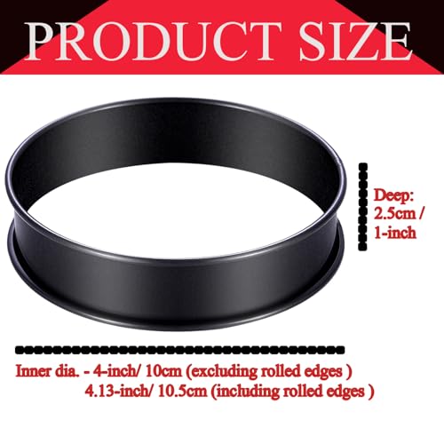 12Packs Crumpet Rings NONSTICK English Muffin Ring 4 Inch