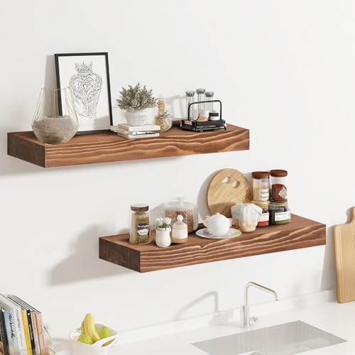 Solid Wood Floating Shelves (2 Count)