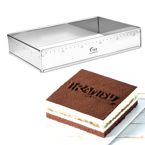 Extensible Stainless Steel Rectangular Cake Mold Heavy Duty Adjustable Mousse Ring Rectangle Shaped Detachable Tiramisu Pan