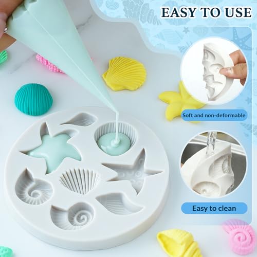 Marine Themed Silicone Mold for Polymer Clay Fondant