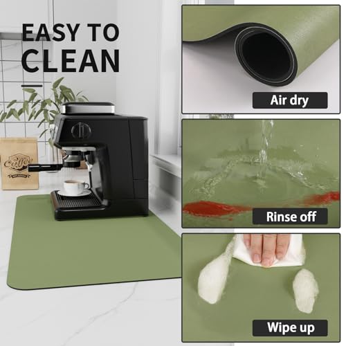 Coffee Mat Absorbent Hide Stain Rubber Backed Dish Drying Mat for Kitchen Counter