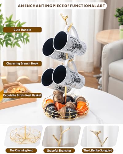 Gold Mug Holder & Mug Tree for Countertop