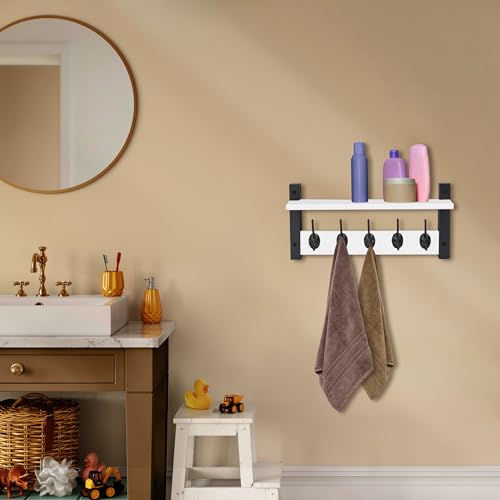 Coat Rack Wall Mount with Shelf