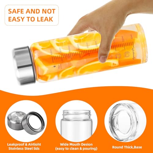 Glass Juice Bottles 4 Pack 20 oz (4 Count)