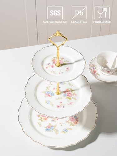 Sweejar 3 Tier Ceramic Cake Stand Wedding