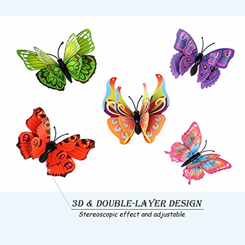 3D Butterfly Wall Decor Butterfly Decorations Stickers with Magnets (48 Count)