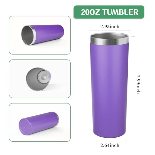 20 oz Skinny Tumbler with Lid and Straw (4 Count)