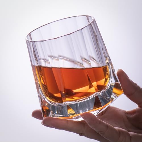 Crystal Whiskey Glasses Set of 2 Hand Blown Old Fashioned Glasses (2 Count)