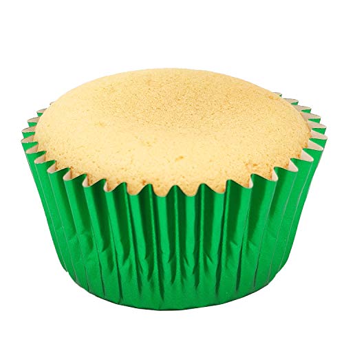 Standard Green Foil Cupcake Liners Muffin Baking Cups for Party and More (100 Count)