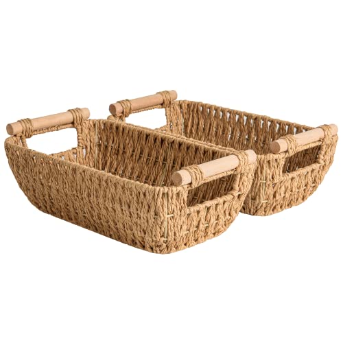 Hand Woven Small Wicker Baskets (2 Count)