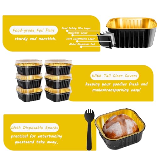 50 Pack Mini Cake Pans with Lids (50 Count)