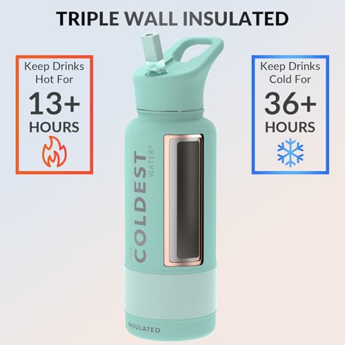 Coldest Insulated Water Bottle with Straw Lid