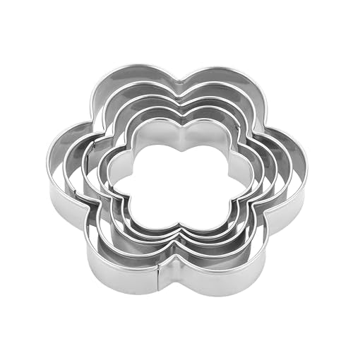 Flower Cookie Cutters Stainless Steel. (5 Count)