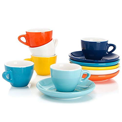 2 Ounce Espresso Cups with Saucers (6 Count)