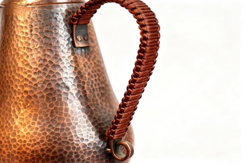 Hand Forged Copper Swan Neck Teapot Set 6pcs Hammered Art Decor 1000ml
