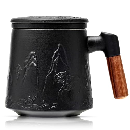Ceramic Tea Cup with Infuser and Lid 15.2 oz
