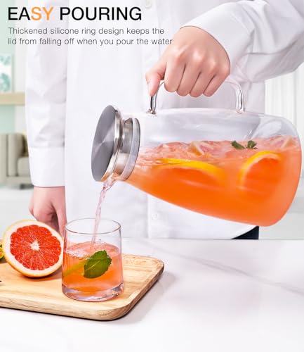 2 Liter 68oz Borosilicate Pitcher with Lid