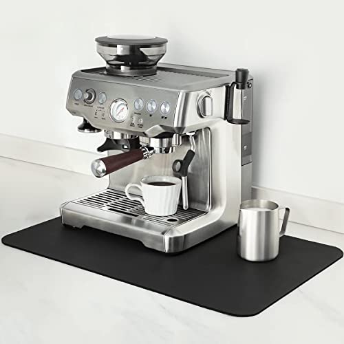 Coffee Mat 16x24 Inch Black Countertop Mat