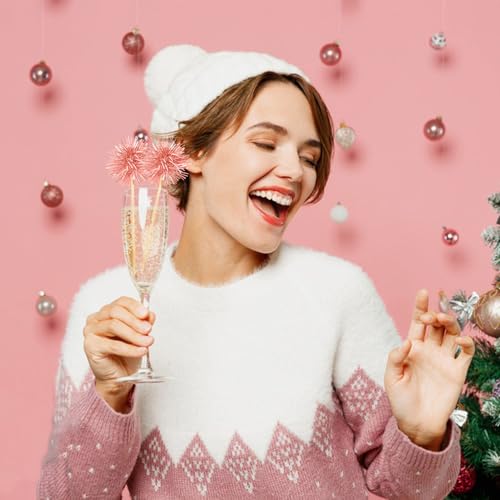 80 Pcs Firework Cupcake Topper Rose Gold Graduation Cake Decorations Foil Frill Toothpicks for Party Decoration (80 Count)
