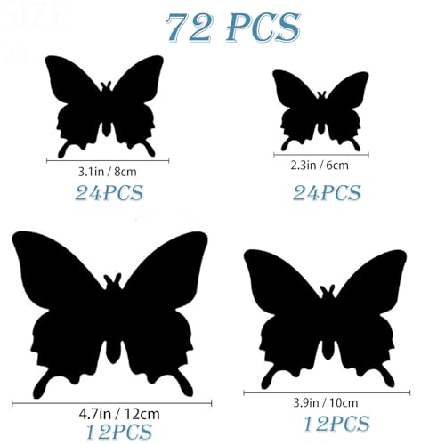 3D Butterfly Wall Decor Butterfly Decorations Stickers with Magnets (72 Count)