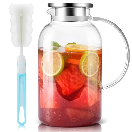 2.2 Liter 75oz Glass Pitcher with Lid