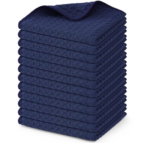 Microfiber Waffle Weave Kitchen Dish Cloths (12 Count)