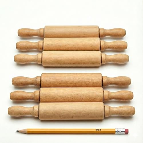 8 Inch Premium Kids Mini Rolling Pins (6 Count)