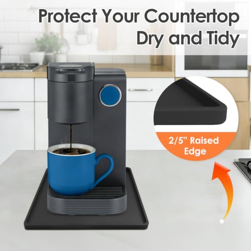 Silicone Coffee Maker Mat with Lip for Countertops