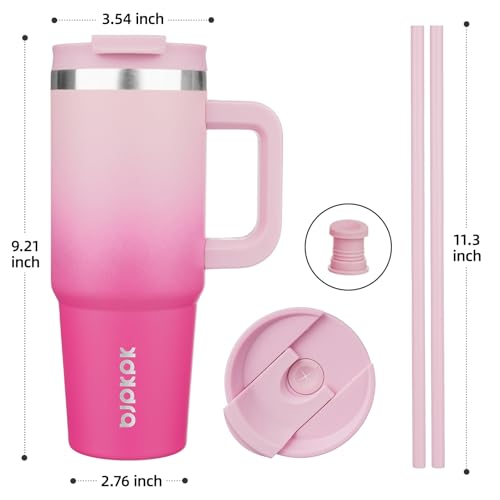 30 oz Insulated Tumbler with Handle & Straw
