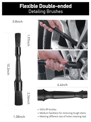 6PCS Car Wheel Brush Kit for Cleaning Tires (6 Count)