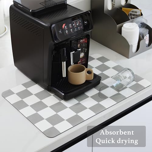 Checkered Dish Drying Mat for Kitchen Counter