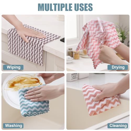 12 Pack Wave Coral Velvet Dish Cloths (12 Count)