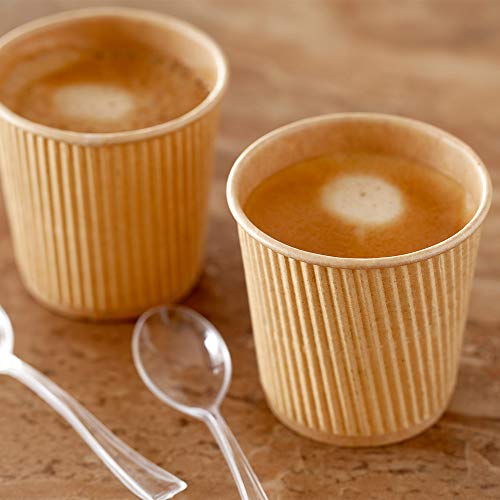 Ripple Wall Coffee Cups 500 Count 4 Ounce Insulated Kraft Paper Cups