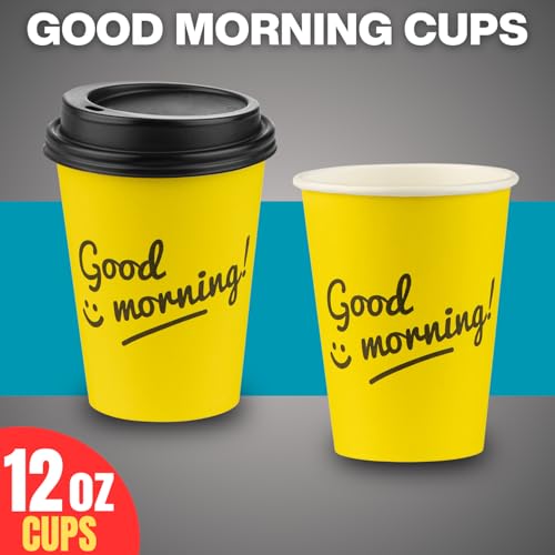 Disposable Coffee Cups with Lids (100 Count)