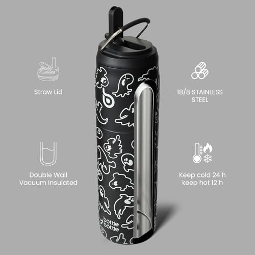 Stainless Steel Water Bottle with Straw and Lid 32 oz Insulated Cup Stay Cold and Hot